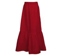 Battle-Merchant Medieval Skirt Underskirt Long Cotton Women's LARP Viking Clothing Carnival Fancy Dress Medieval, red, S-M