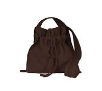 Battle-Merchant Women's Satchel with Braiding - Medieval Shoulder Bag - Canvas - Available in Four Colours - Brown