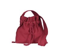 Battle-Merchant Women's Satchel with Braiding - Medieval Shoulder Bag - Canvas - Available in Four Colours - Burgundy