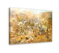 Battle of Belly River by Charles M Russell Canvas Art Poster And Wall Art Picture Print Modern Family Bedroom Decor Frame 20x30inch(50x75cm)