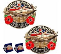 Battle of Britain Commemorative Badge, 1940-2024 Battle of Britain Never Forget Anniversary Badge, WWII Military Tribute Souvenir Badges, Soldiers Souvenirs Gift for Military Fans (2Pcs)