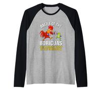Battle of The Boricuas - Pollo vs Coqui Frog Raglan Baseball Tee