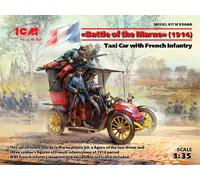 Battle Of The Marne (1914), Taxi Car With French Infantry 1:35 Plastic Model Kit