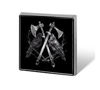 Battle Ravens Funny Lapel Pins Square Brooch Tie Suit Dress Accessories for Men Women Wedding Birthday