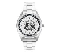 Battle Ravens Personalized Quartz Watch Stainless Steel Wrist Watches with Arabic Numerals for Men Women