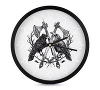 Battle Ravens Wall Clock 10 Inch Non Ticking Silent Quartz Round Clocks Easy to Read for Home Office