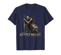 Battle Ready Kneeling Knight Warrior Armor Design T-Shirt