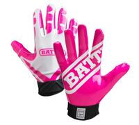 Battle Receiver Ultra-Stick Football Gloves - 2 x L - White/Pink