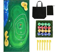 Battle Royale Portable Chipping Game - 16 Golf Balls, Foldable Mats with 4 Ground Stakes - Fun Casual Golf Practice Set for Adults & Kids