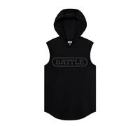 Battle Sleeveless Light Action Hoodie, Black/Black, Medium