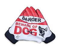 Battle Sports Beware of Dog Football Gloves with Large Red Receiver, Ultra Grip Gloves for Adults and Teenagers, XL, Red