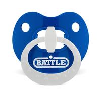 Battle Sports Binky Oxygen Football Mouthguard - Detachable Strap, Maximum Breathability, Works with Braces & No Boiling Required - Royal Blue/White