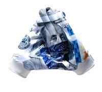 Battle Sports Blue Strips Doom 1.0 Wide Reception Football Gloves Adult Youth Football Gloves