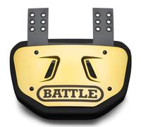 Battle Sports Chrome Football Back Plate - Hard Shell Lower Back Protector with Contoured Foam for High-Impact Protection - Adult, Gold/Black Chrome