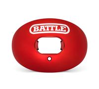 Battle Sports Chrome Oxygen Football Mouthguard - Convertible Strap, Superior Airflow & Better Performance, Maximum Protection & Breathability Football Mouthpiece, Works with Braces - Red Chrome