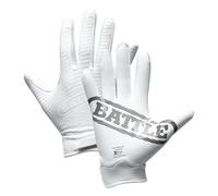 Battle Sports Doom 1.0 Football Receiver Gloves (White, Adult XL)
