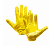 Battle Sports Doom Speed Football Receiver Gloves, SuperStick Palm, PrecisionFit Material, Adults and Teens, Yellow, Large, Adult