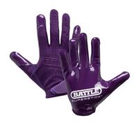 Battle Sports Doom Speed Football Receiver Gloves, SuperStick Palm, PrecisionFit Material, Adults and Teenagers, Purple, Large Adult