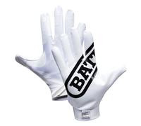 Battle Sports Double Threat Wide Receiver - Adult and Youth Football Gloves - Ultra Stick Gloves - Adult Medium, White