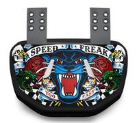 Battle Sports Novelty Football Back Plate - Hard Shell Lower Back Protector with Contoured Foam for High-Impact Protection - Adult, Speed Freak, Multicolor