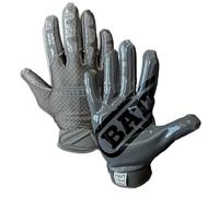 Battle Sports Triple Threat Wide Receiver Football Gloves, Ultra Stick Adult & Youth Gloves - Adult Medium, Charcoal