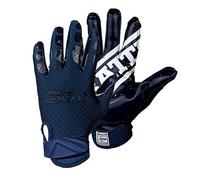 Battle Sports Triple Threat Wide Receiver Football Gloves, Ultra Stick Adult & Youth Gloves - Adult Medium, Navy