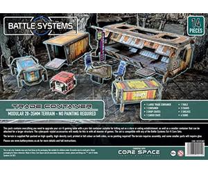 Battle Systems Sci-Fi Terrain Trade Container, 28-35mm RPG/Wargames/40k Necromunda Map Landscape - Tabletop Gaming Terrain Set for 1-6 Players Aged 12+