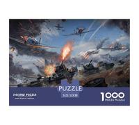 Battle Tank Air Raid 1000 Piece Jigsaw Puzzle for Adults Paper Modern War Scene Focus Improvement Family Fun Gift 52x38cm/1000pcs 52x38cm/1000pcs