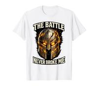 Battle Tested Never Broken Vintage Armor Graphic Tee Value Graphic T-Shirt, Men, White, M