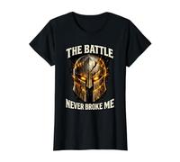 Battle Tested Never Broken Vintage Armor Graphic Tee Value Graphic T-Shirt, Women, Black, L