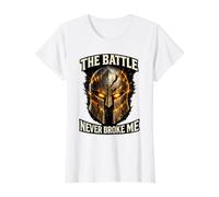 Battle Tested Never Broken Vintage Armor Graphic Tee Value Graphic T-Shirt, Women, White, XS