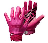 Battle Triple Threat Wide Receiver Football Gloves - Ultra Stick Grip, Compression Fit (Runs Tight - Size Up If Between Sizes), Youth & Adult Football Gloves - Adult Large, Pink