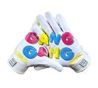 Battle Wide Receiver Football Gloves - Ultra Stick Grip, Compression Fit (Runs Tight - Size Up If Between Sizes), Youth & Adult Football Gloves - Adult Medium, Gang Gang White