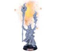 Battle Wizards and Mages Miniature Set - 8 Fantasy Wizard Models or Singles | 32mm Scale | Magic Casters for RPG & Tabletop | Unpainted Resin by Highlands Miniatures | 25mm Bases (Mage of Fire)