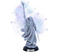 Battle Wizards and Mages Miniature Set - 8 Fantasy Wizard Models or Singles | 32mm Scale | Magic Casters for RPG & Tabletop | Unpainted Resin by Highlands Miniatures | 25mm Bases (Mage of Light)