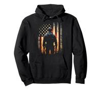 Battle-worn Soldier Silhouette Pullover Hoodie