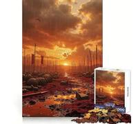 Battlefield Aftermath with Red Flags 1000-piece Puzzle for Teenagers Thinking Skill Calm Distraction Smooth Cut Great Gift (38x26cm)