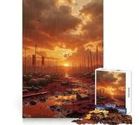 Battlefield Aftermath with Red Flags for Adults 1000 Piece Jigsaw Puzzle Thought Training Mind Calming Fun Uniform Cut Xmas Gift (50x75cm)