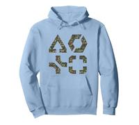 Battlefield Class Woodland Army Camo Symbol Game Design BF6 Pullover Hoodie, Adult Unisex, Dusty Blue, Large
