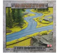 Gale Force Nine Battlefield in a Box - River Expansion: Fork, Game, Includes 3x River Fork Sections, GF9 Grass