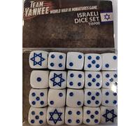 Battlefront Miniatures Israeli Dice Set: Gaming Dice, Plastic, Blue, White, Hexahedron, 16mm, Teen