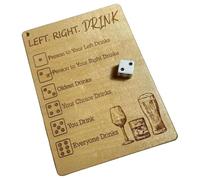 Battleground Left Right Drink Drinking Game Adult Drinking Game Left Right Center Left Right Center Dice Game Funny Dice Tray With Dice Bag Drinking Game Boards Drinking Game Tool (Beige, 17X