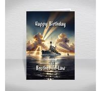 Battleship Birthday Card for Brother-in-Law - WW2 Naval Warship Keepsake for Military History & Maritime Enthusiasts: Brother-in-Law Birthday Card (Size A5)