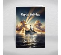 Battleship Birthday Card for Son-in-Law - WW2 Naval Warship Keepsake for Military History & Maritime Enthusiasts: Son-in-Law Birthday Card (Size A5)