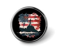 Battleship USA American Flag Brooch Pins for Women Men Cute Badge Lapel Pins for Backpack Dress Accessories