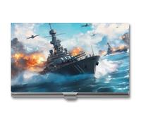 Battleships Ocean and War Business Card Holder Slim Purse