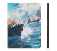 Battleships Ocean And War Compatible with iPad Protective Case with Pen Holder Book Style