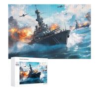 Battleships Ocean And War Funny Wooden Picture Puzzle Wood Jigsaw Creative Gift for Adults And Family Game