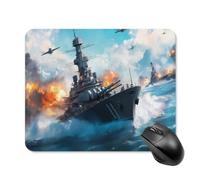 Battleships Ocean And War Gaming Mouse Pad with Rubber Base