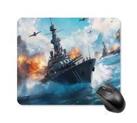 Battleships Ocean And War Gaming Mouse Pad with Rubber Base